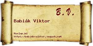 Babiák Viktor névjegykártya