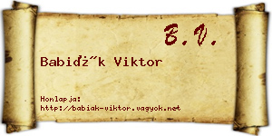 Babiák Viktor névjegykártya