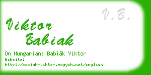 viktor babiak business card